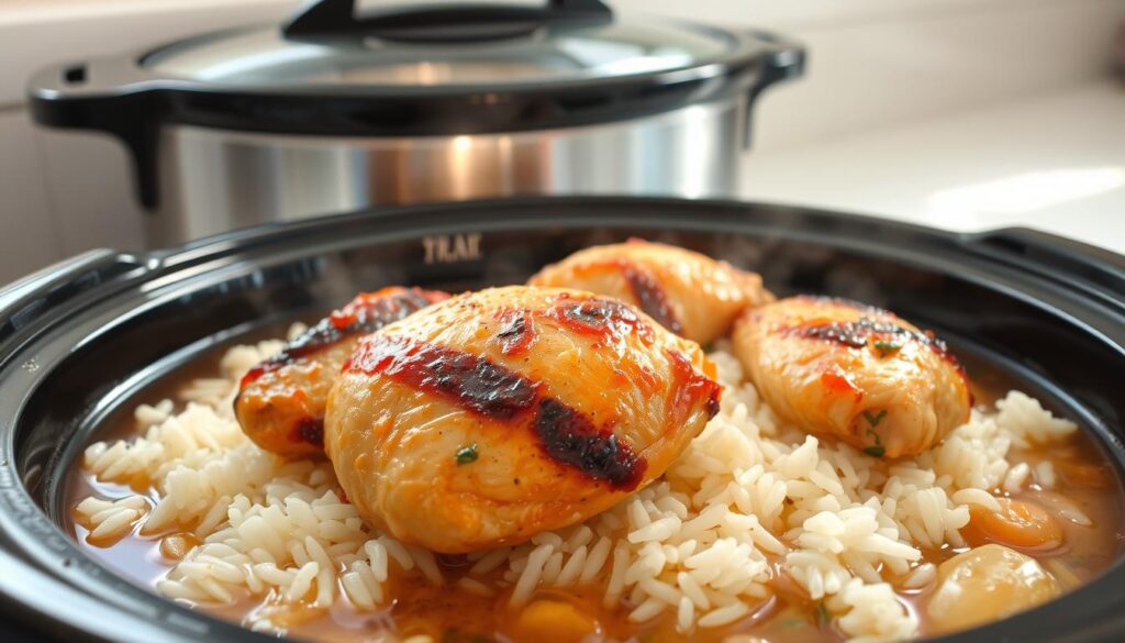 crock pot chicken and rice meal