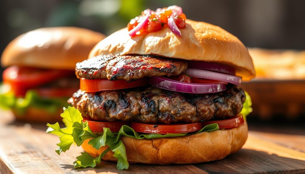 grilled lamb burger