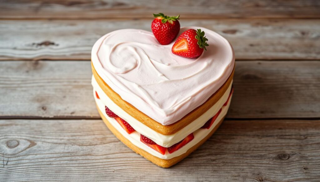 heart-shaped cake