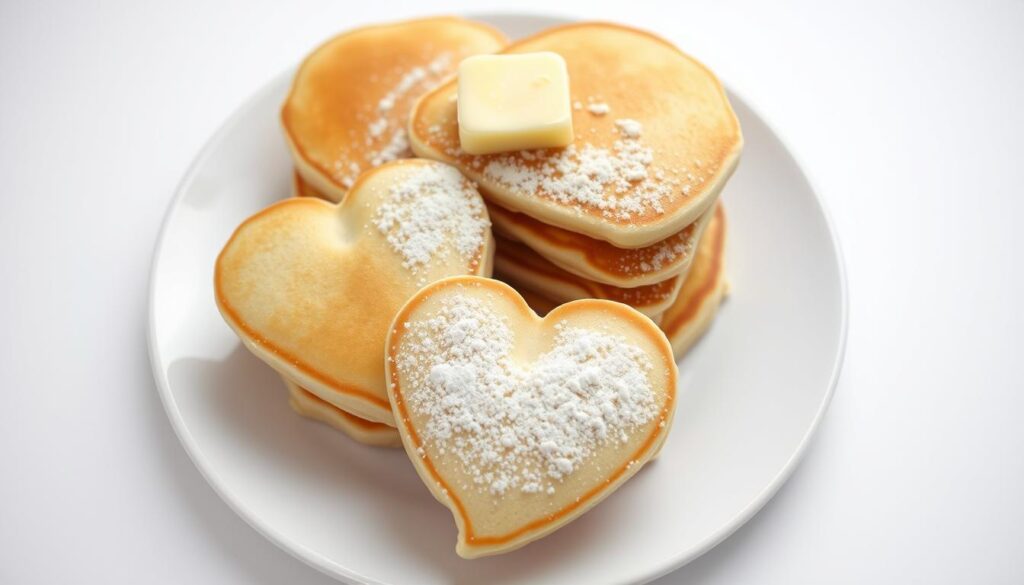 heart-shaped pancakes