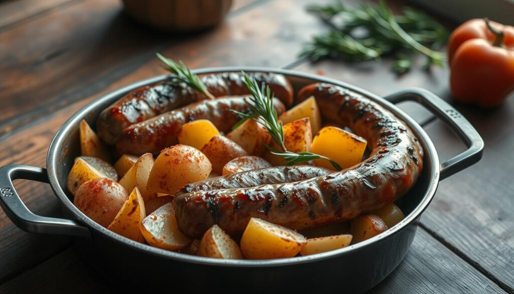 one-pan sausage and potatoes