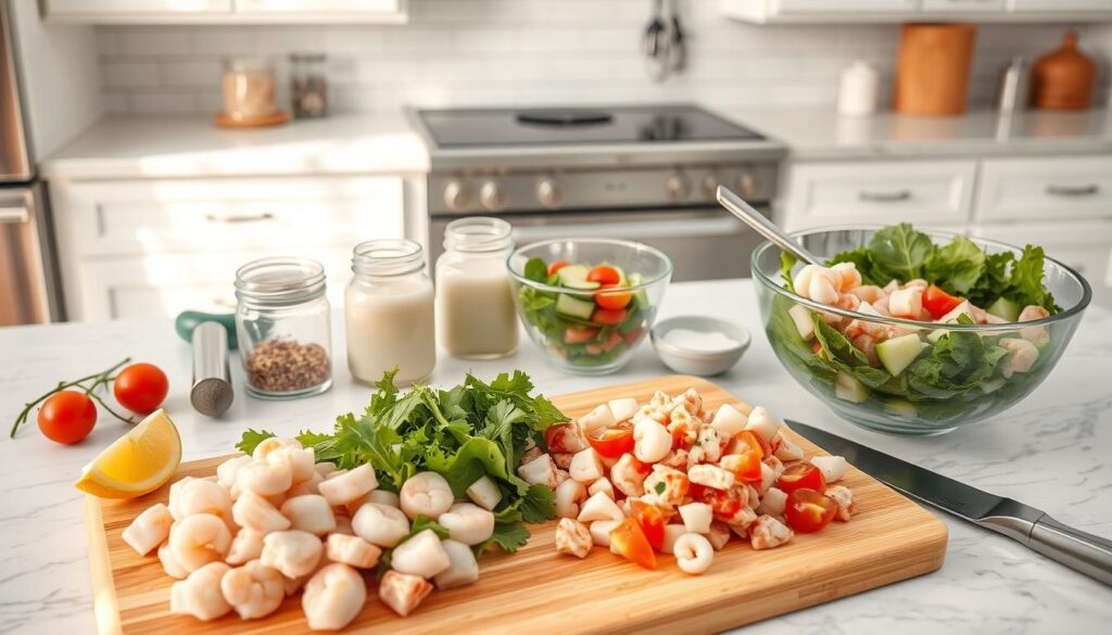 seafood salad preparation