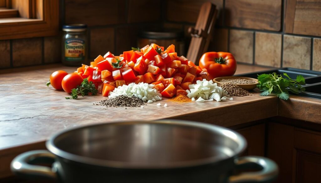 Ingredients for no-bean chili