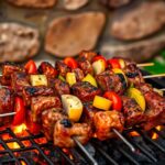 Mediterranean lamb kebabs