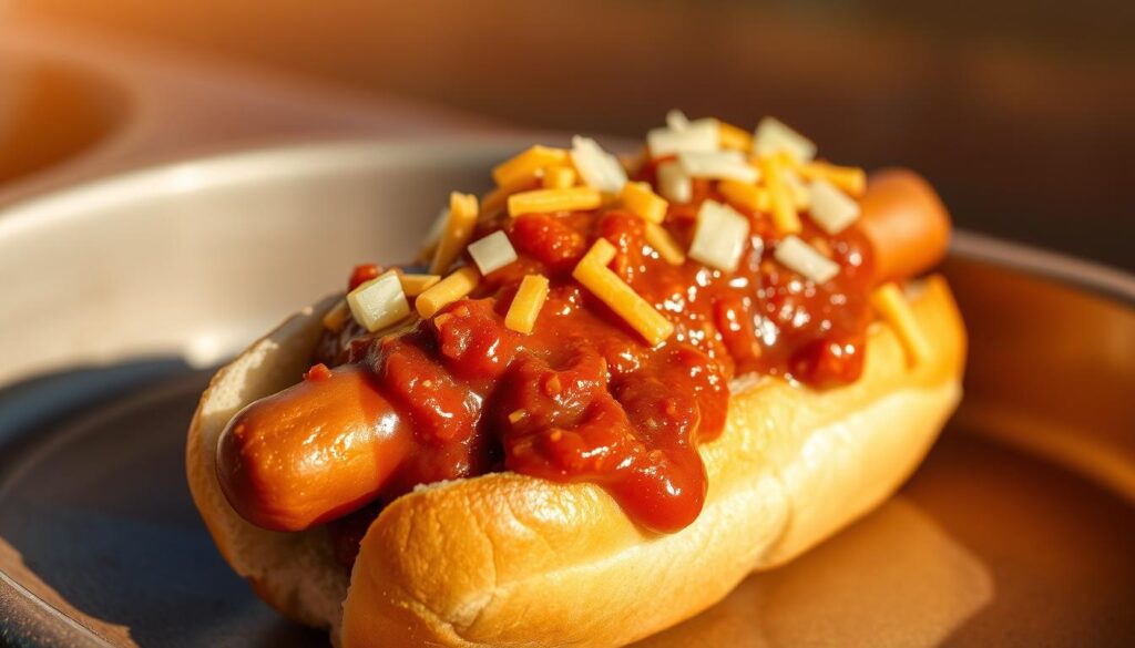 chili hot dog