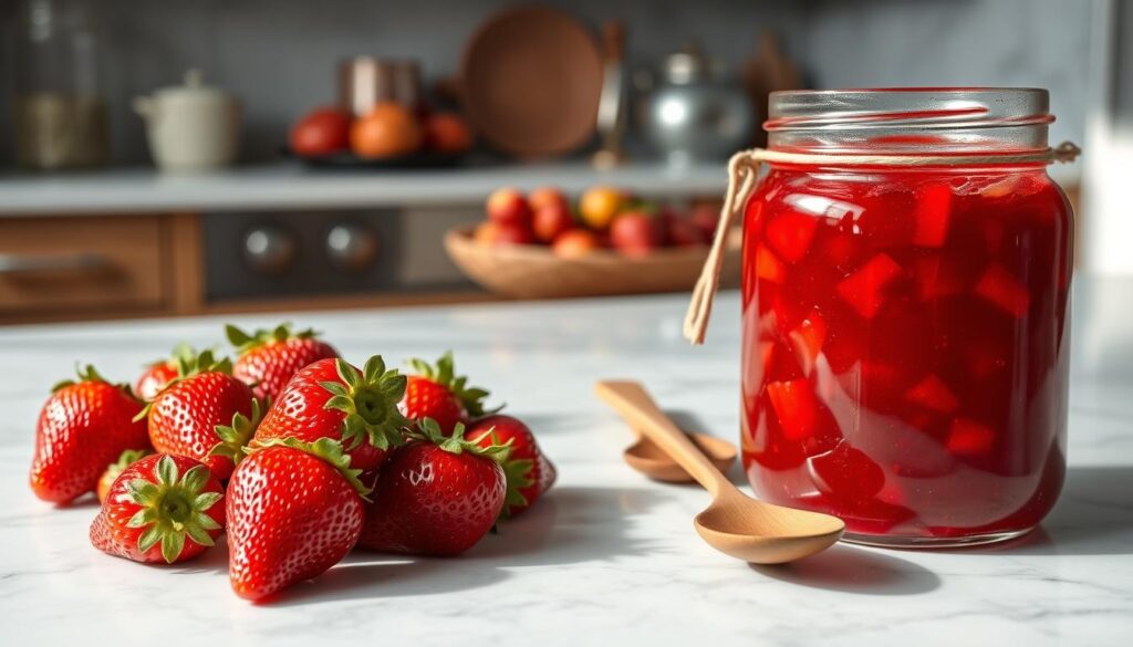 fresh strawberry jam ingredients