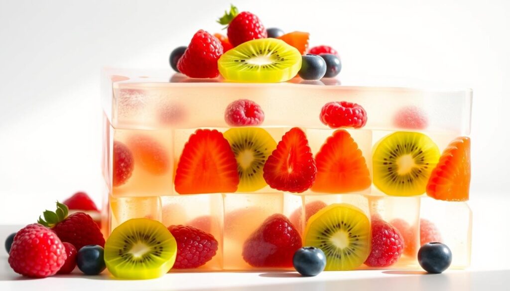 jello cake with fruit